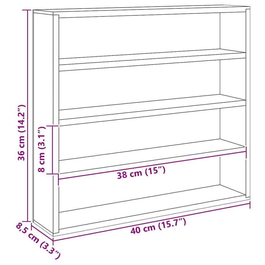 Houten verzameldisplaycase Bruin 40 x 8,5 x 37 cm Multiplex