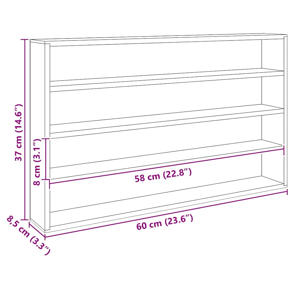 Houten verzameldisplaycase Bruin 60 x 8.5 x 37 cm Multiplex