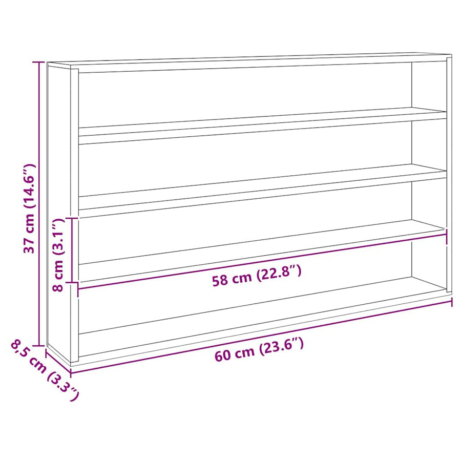 Houten verzameldisplaycase Bruin 60 x 8.5 x 37 cm Multiplex