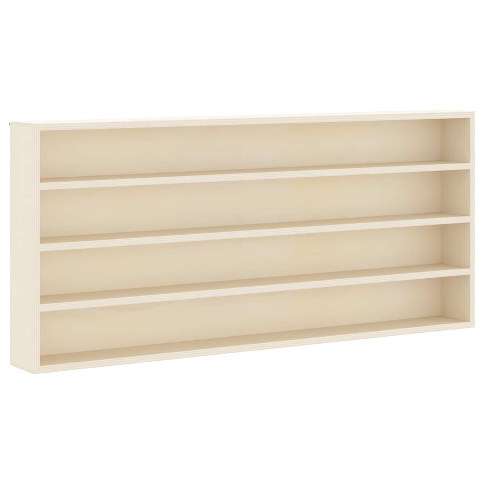 Muurdisplaykast met plank Beige 80 x 8,5 x 36 cm Bewerkt hout