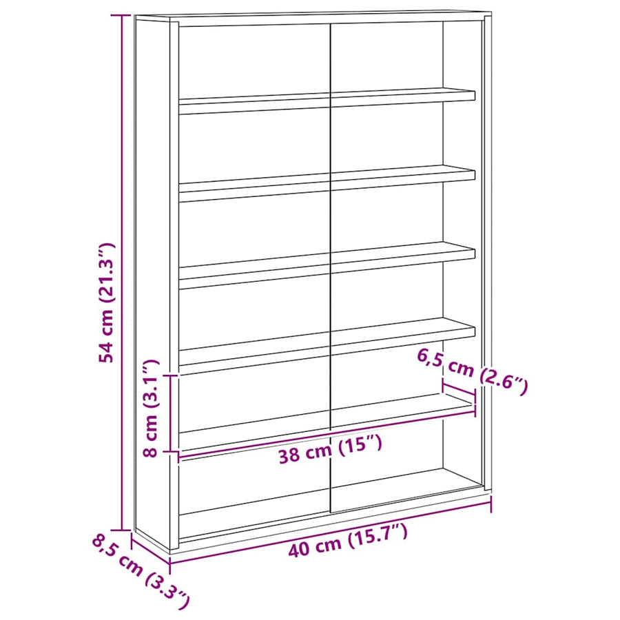 Houten verzameldisplaycase Bruin 40 x 8.5 x 54 cm Multiplex