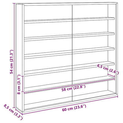 Muurdisplaykast met plank Beige 60 x 8,5 x 54 cm Multiplex