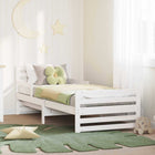 Bedframe 80x200 cm massief grenenhout wit