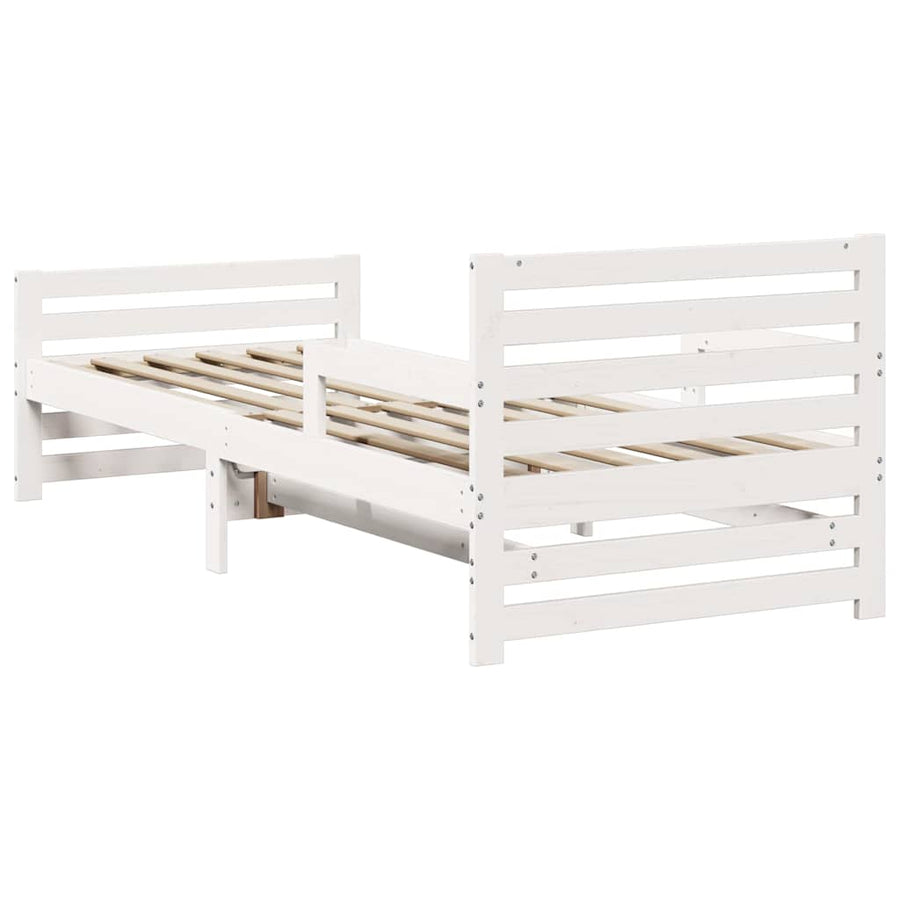 Uitbreidbaar Bedframe voor Kinderen Wit 80 x 130 / 165 / 200 cm
