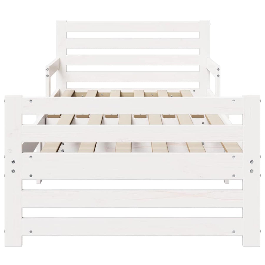 Uitbreidbaar Bedframe voor Kinderen Wit 80 x 130 / 165 / 200 cm