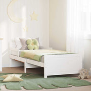 Bedframe 80x200 cm wit bewerkt hout