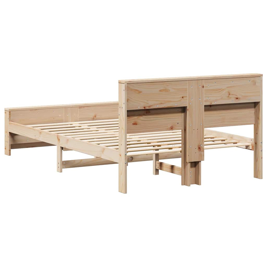 Bedframe met hoofdeinde Bruin 120 x 200 cm Massief grenenhout