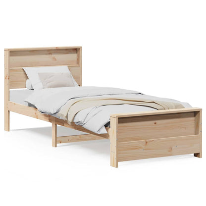 Bedframe met hoofdeinde Bruin 100 x 200 cm Massief grenenhout