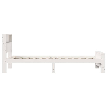 Bedframe met hoofdeinde Wit 100 x 200 cm Massief grenenhout
