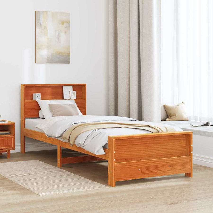 Bedframe Wasbruin 100 x 200 cm Massief grenenhout