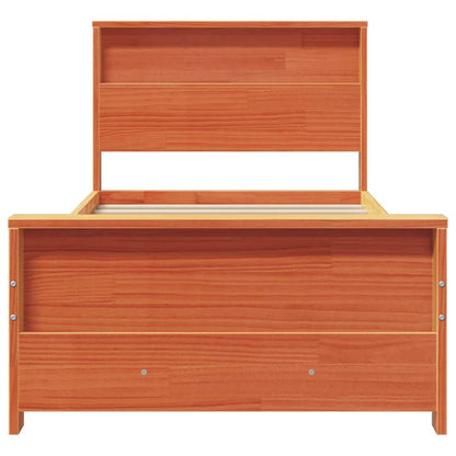 Bedframe met hoofdeinde Wasbruin 90 x 200 cm Massief grenenhout