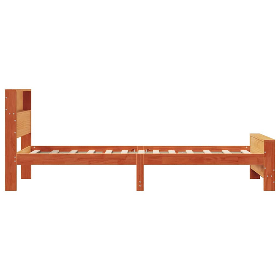 Bedframe met hoofdeinde Wasbruin 90 x 200 cm Massief grenenhout