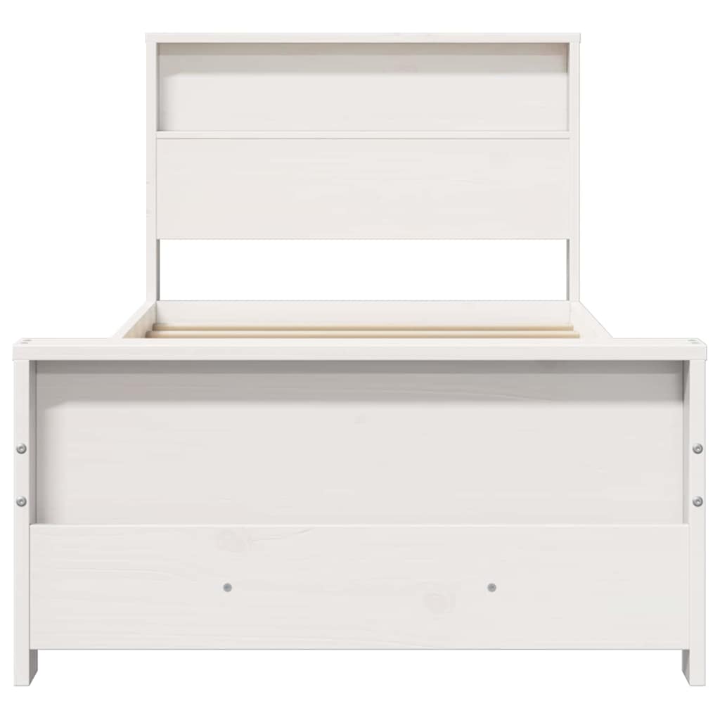 Bedframe met hoofdeinde Wit 80 x 200 cm Massief grenenhout