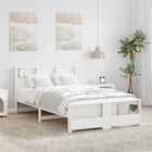 Bedframe 140x190 cm massief grenenhout wit