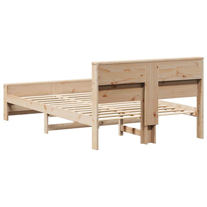 Bedframe met hoofdeinde Bruin 120 x 190 cm Massief grenenhout
