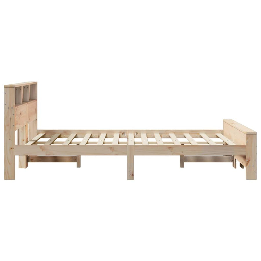 Bedframe met hoofdeinde Bruin 120 x 190 cm Massief grenenhout