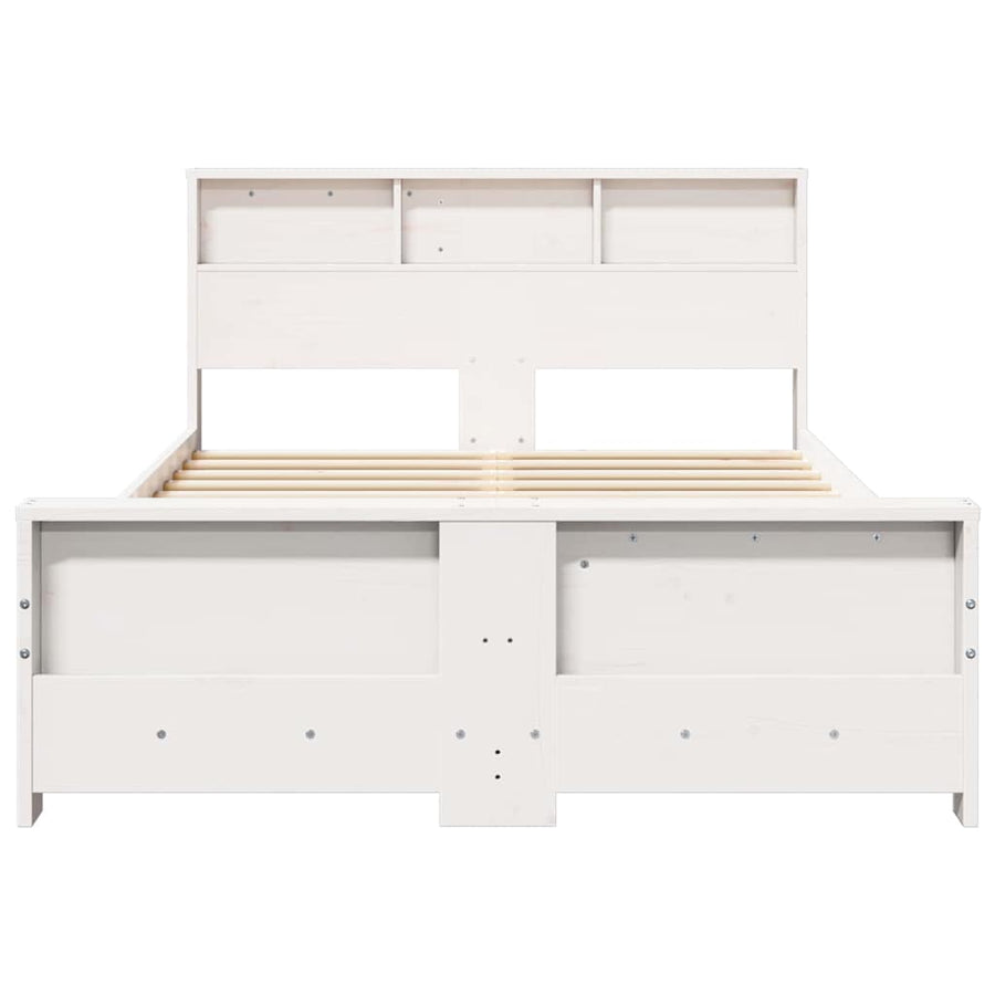 Bedframe met hoofdeinde Wit 120 x 190 cm Massief grenenhout
