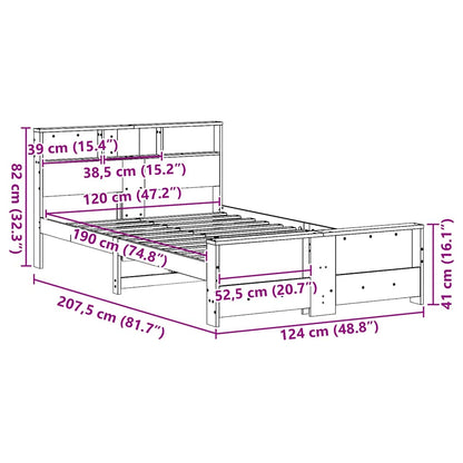 Bedframe Wasbruin 120 x 190 cm Massief grenenhout