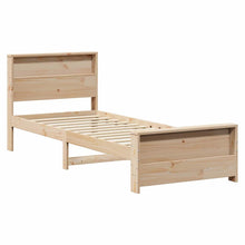 Bedframe met hoofdeinde Bruin 90 x 190 cm Massief grenenhout