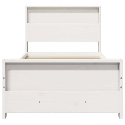 Bedframe met hoofdeinde Wit 90 x 190 cm Massief grenenhout