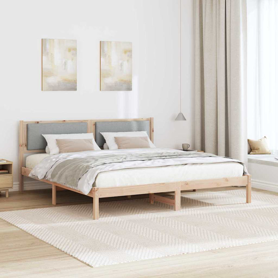 Bedframe Lichtgrijs 180 x 200 cm Massief grenenhout