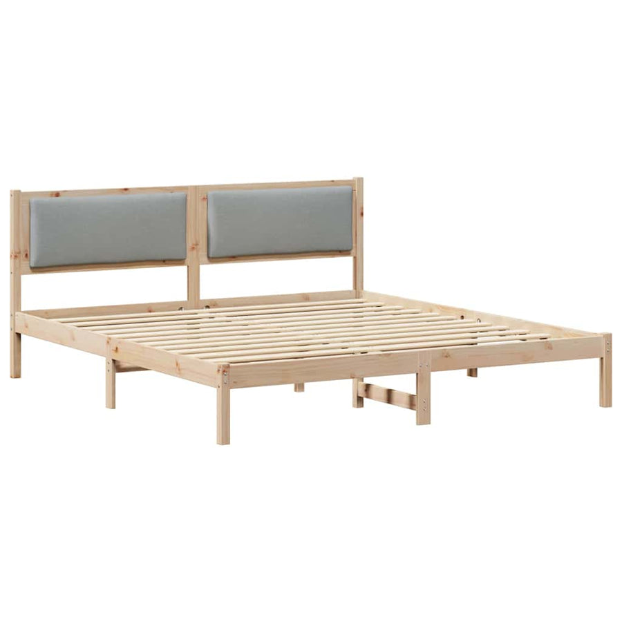 Bedframe Lichtgrijs 180 x 200 cm Massief grenenhout