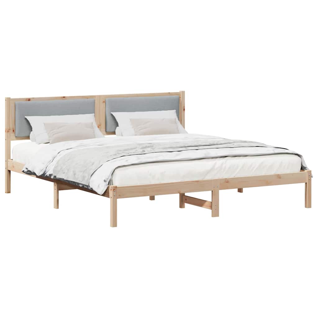 Bedframe Lichtgrijs 180 x 200 cm Massief grenenhout