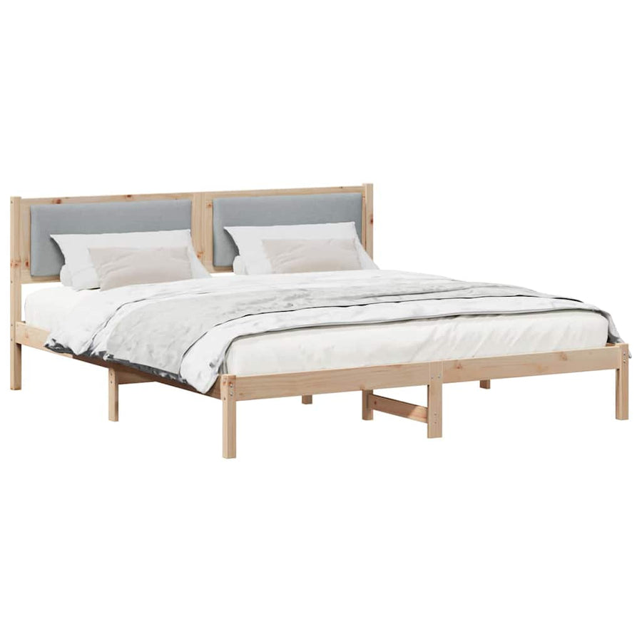 Bedframe Lichtgrijs 180 x 200 cm Massief grenenhout