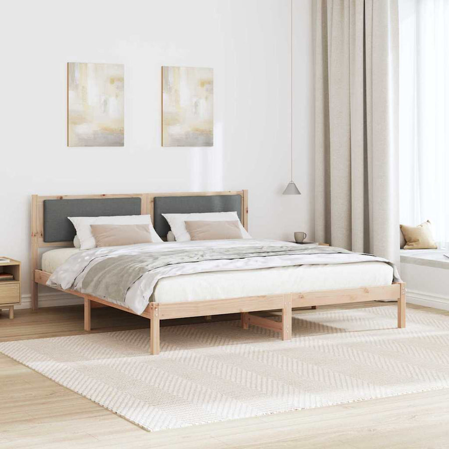 Bedframe Donkergrijs 180 x 200 cm Massief grenenhout
