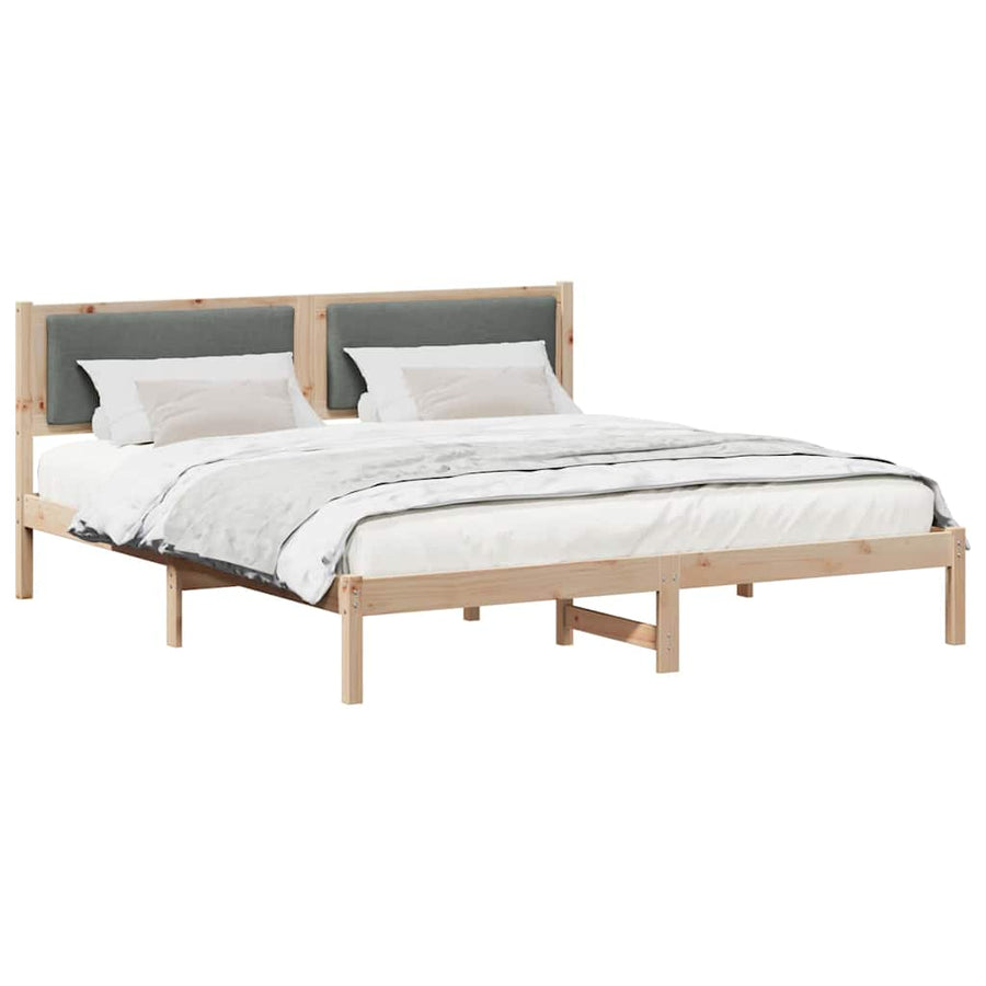 Bedframe Donkergrijs 180 x 200 cm Massief grenenhout