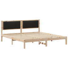 Bedframe met hoofdeinde Zwart 180 x 200 cm Massief grenenhout