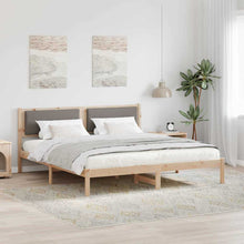 Bedframe met hoofdeinde Taupe 180 x 200 cm Massief grenenhout