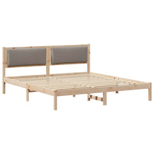 Bedframe met hoofdeinde Taupe 180 x 200 cm Massief grenenhout