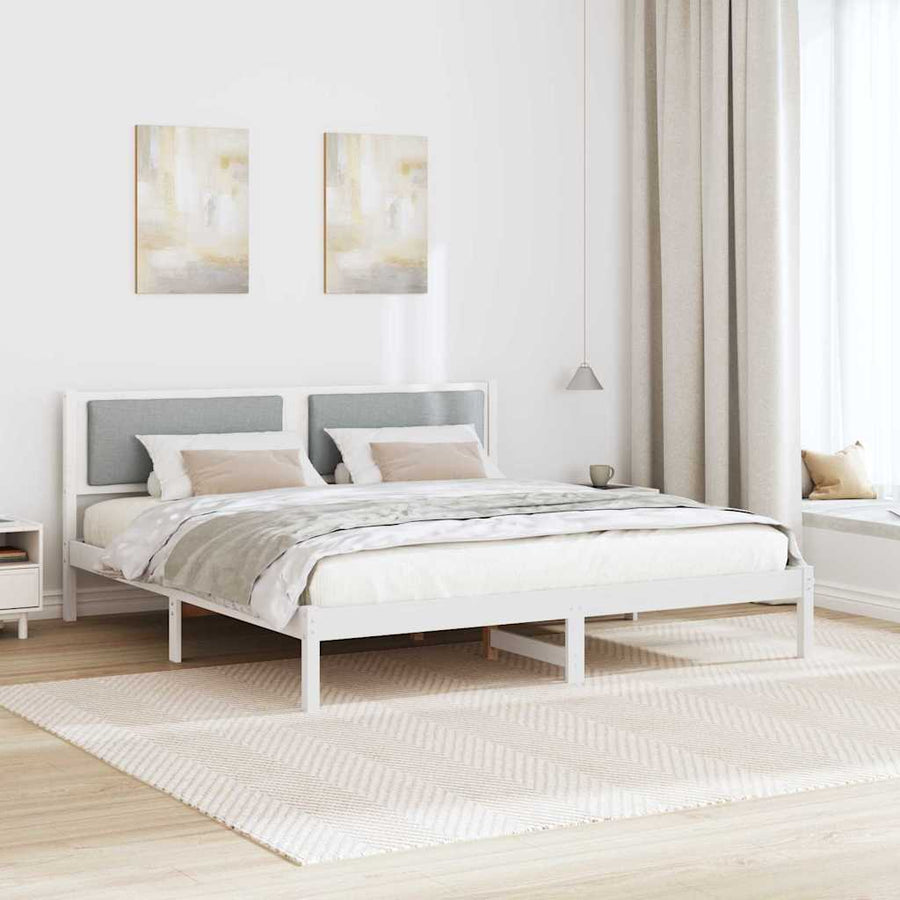 Bedframe Lichtgrijs 180 x 200 cm Massief grenenhout
