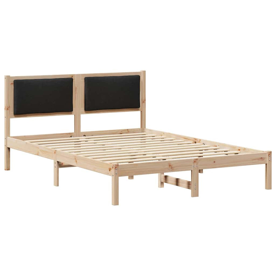 Bedframe met hoofdeinde Zwart 160 x 200 cm Massief grenenhout