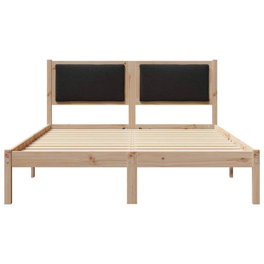 Bedframe met hoofdeinde Zwart 160 x 200 cm Massief grenenhout
