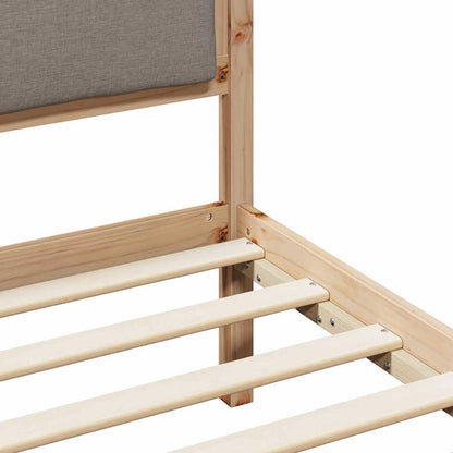 Bedframe met hoofdeinde Taupe 160 x 200 cm Massief grenenhout