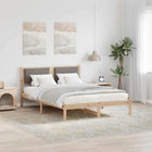 Bed Frame with Headboard Taupe 150 x 200 cm Solid Pine