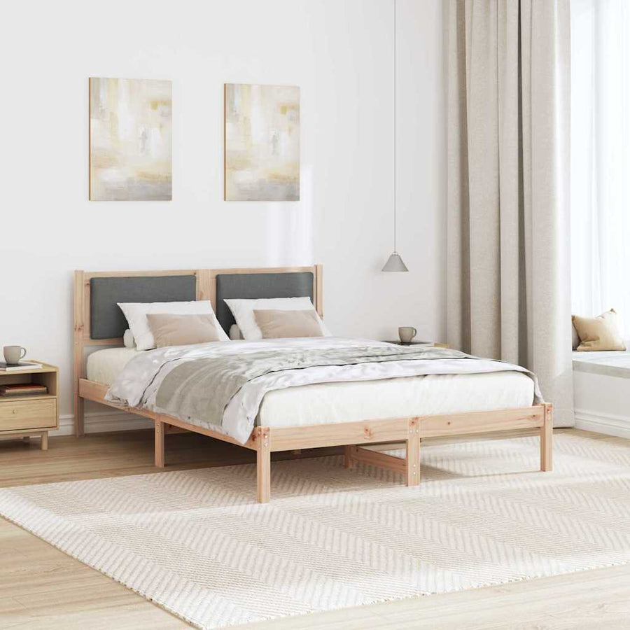 Bedframe Donkergrijs 140 x 200 cm Massief grenenhout