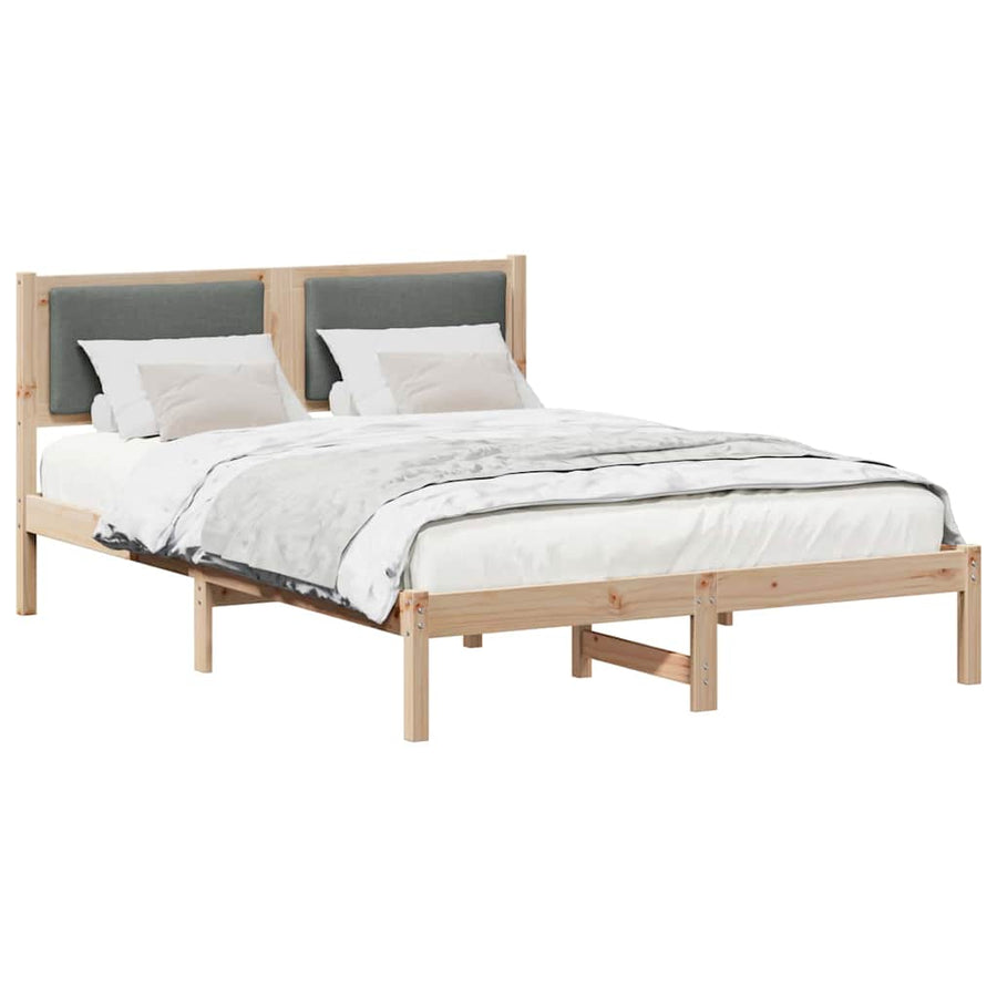Bedframe Donkergrijs 140 x 200 cm Massief grenenhout