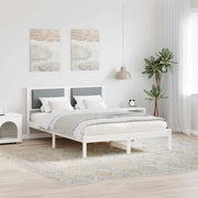 Bedframe massief grenenhout lichtgrijs 140x200 cm