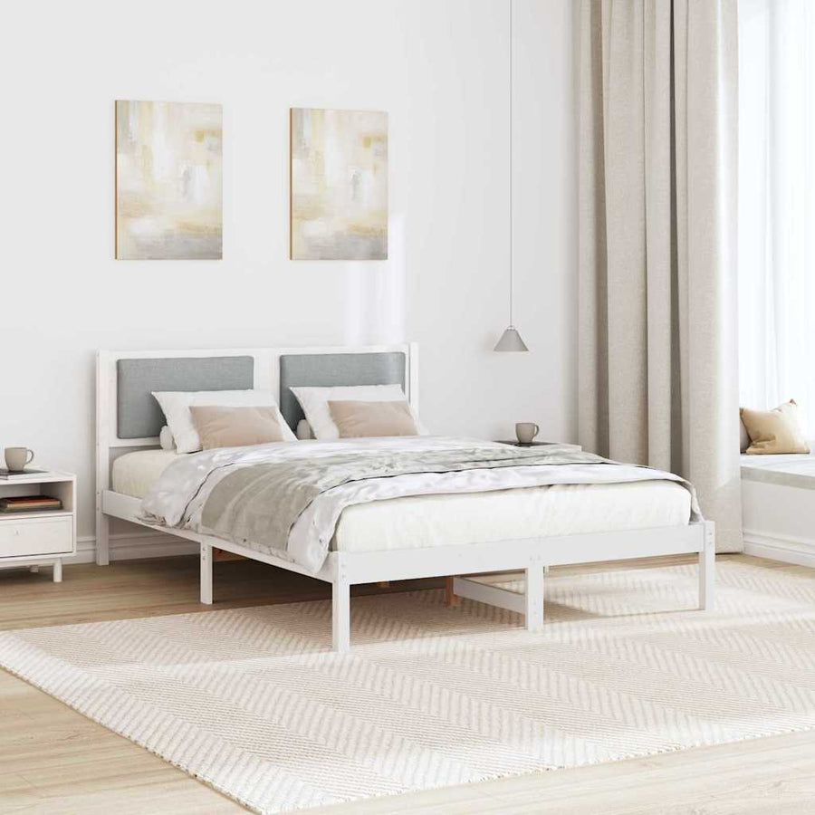 Bedframe Lichtgrijs 140 x 200 cm Massief grenenhout