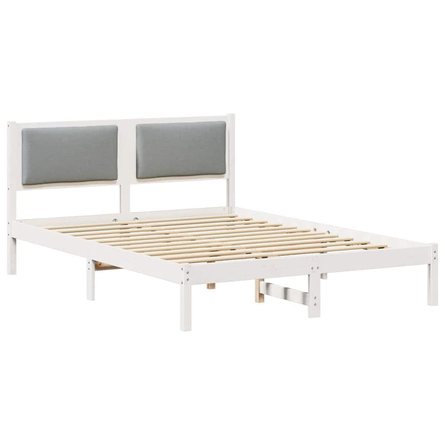 Bedframe Lichtgrijs 140 x 200 cm Massief grenenhout