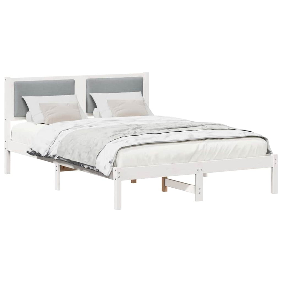 Bedframe Lichtgrijs 140 x 200 cm Massief grenenhout