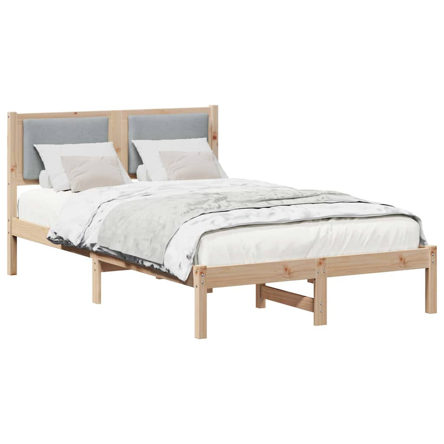 Bedframe Lichtgrijs 120 x 200 cm Massief grenenhout