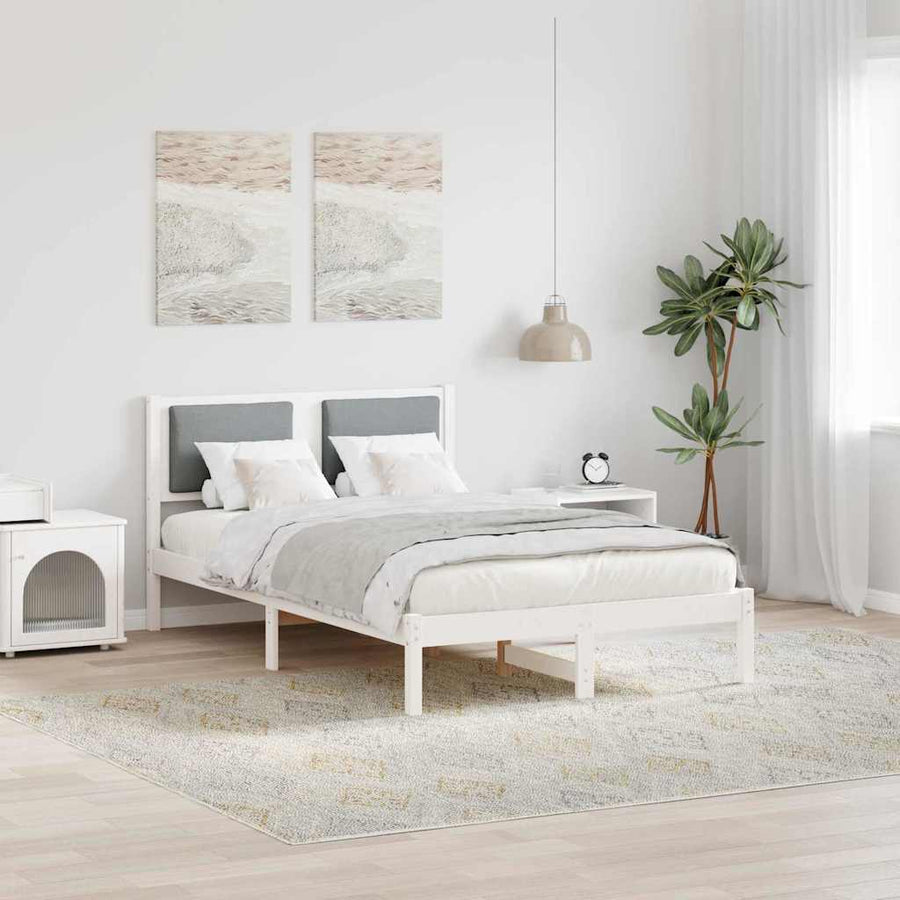 Bedframe Lichtgrijs 120 x 200 cm Massief grenenhout