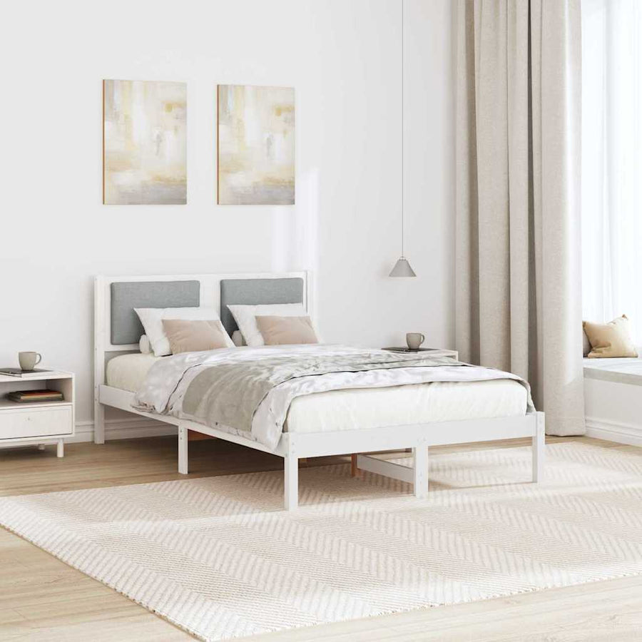 Bedframe Lichtgrijs 120 x 200 cm Massief grenenhout