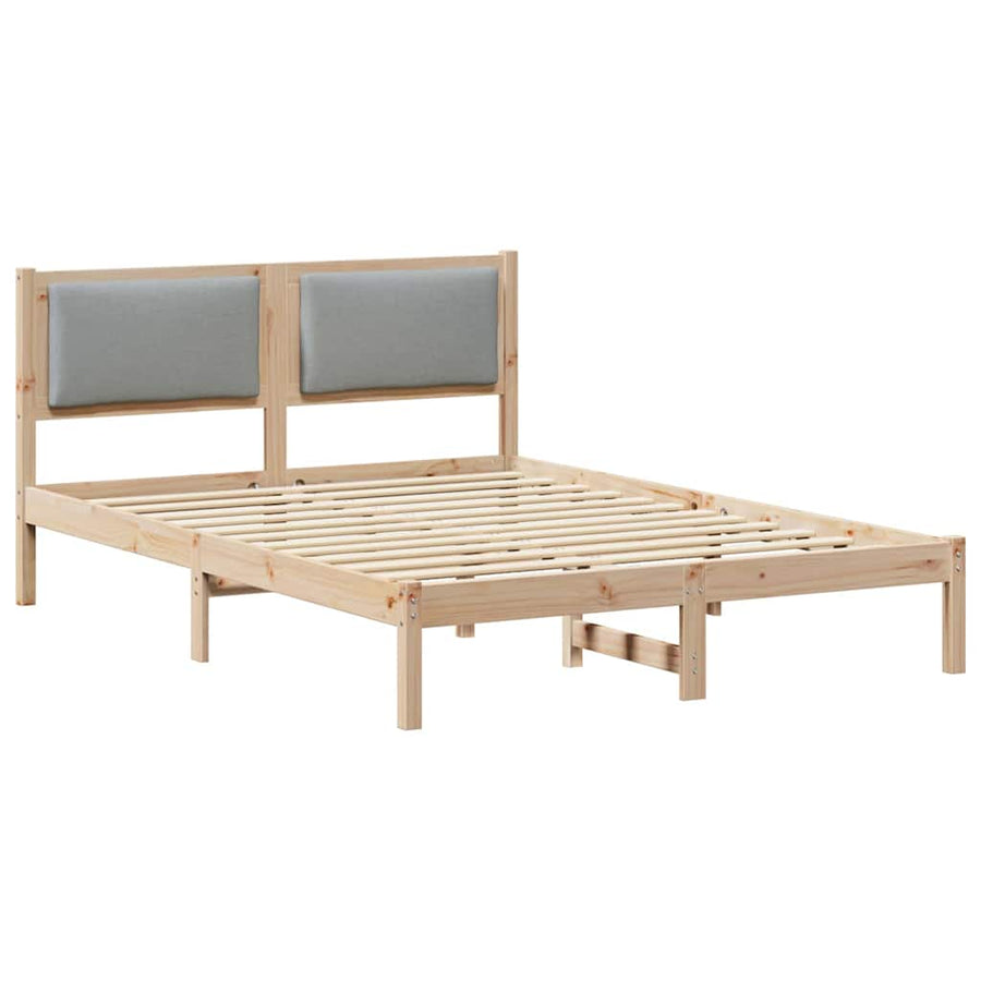 Bedframe Lichtgrijs 140 x 190 cm Massief grenenhout