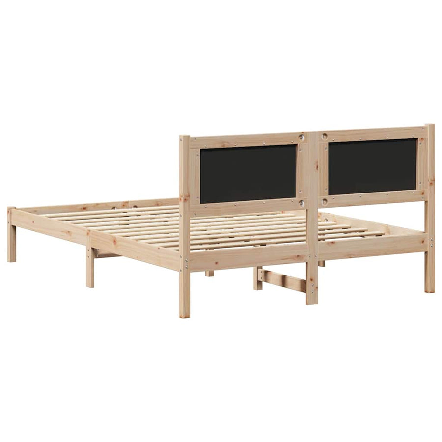 Bedframe Lichtgrijs 140 x 190 cm Massief grenenhout