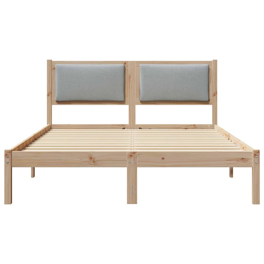 Bedframe Lichtgrijs 140 x 190 cm Massief grenenhout